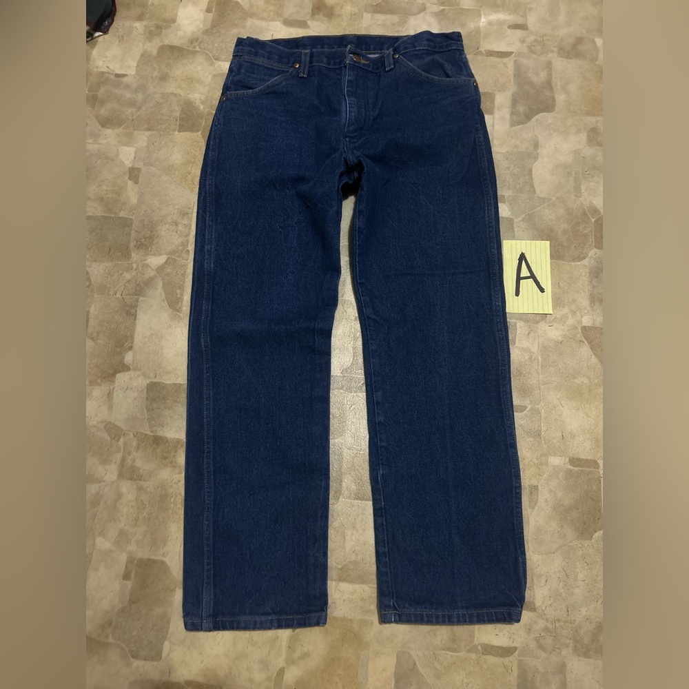Wrangler 13MWZCowboy Cut Jeans Men 34x30 Rigid Indigo Western Original Fit Denim